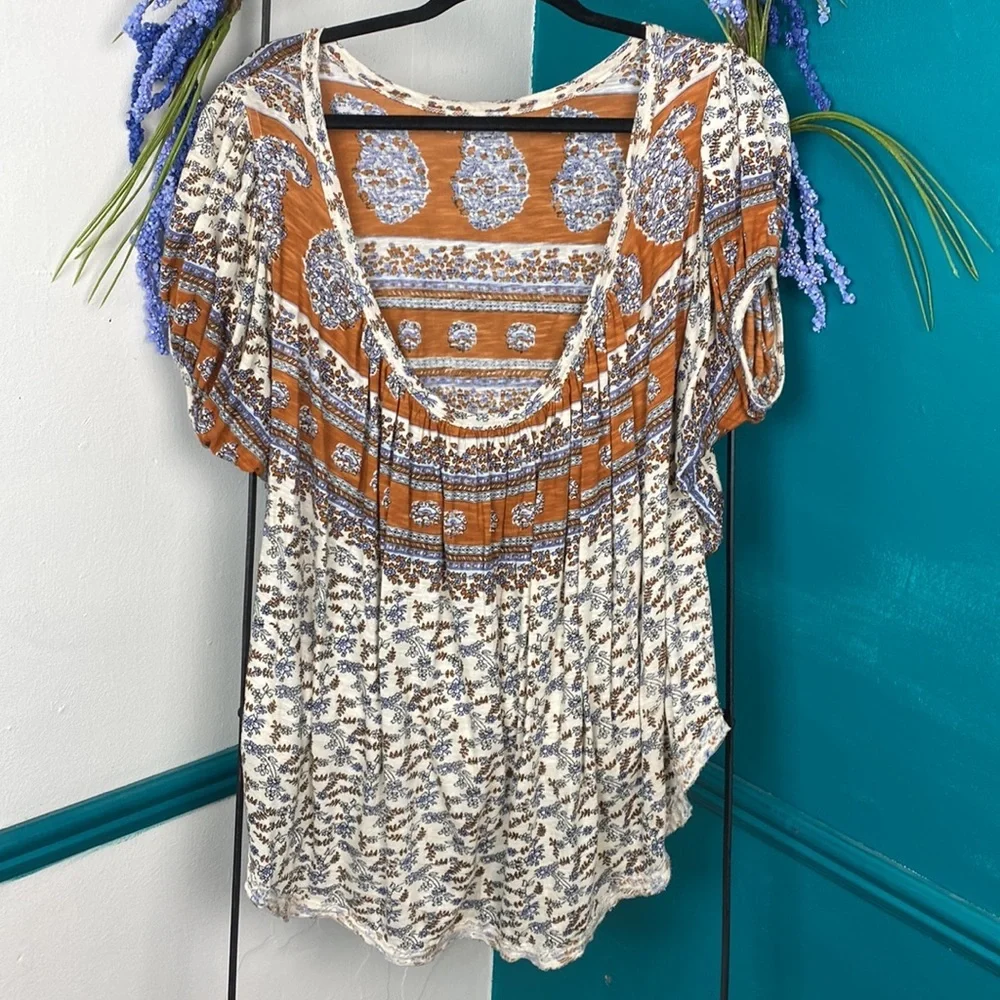 Free People Ivory Combo Top